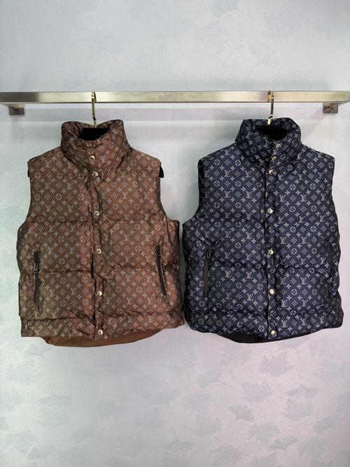Louis Vuitton Monogram Quilted Down Vest Filled with Goose Down