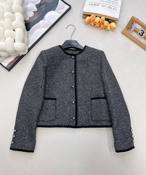 Dior Black and Silver Tweed Short Jacket with Classic Elements