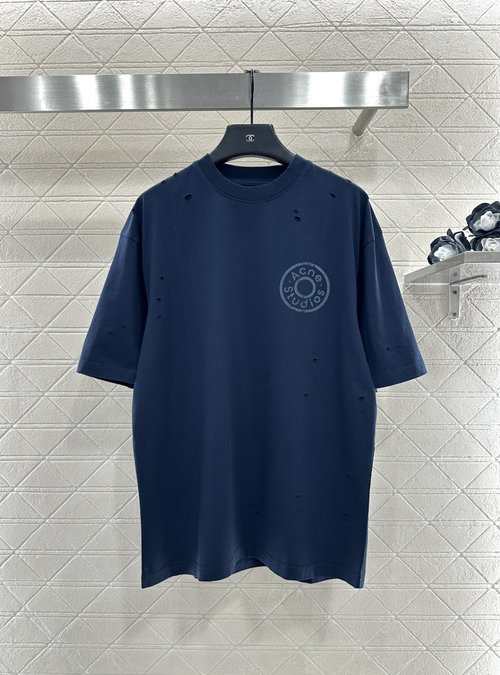 Dior Customized Cotton Relaxed Short Sleeve T-Shirt with Broken Hole Logo
