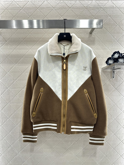 Louis Vuitton Printed Color-blocked Down Jacket from Ski Series for a Fashionable Look