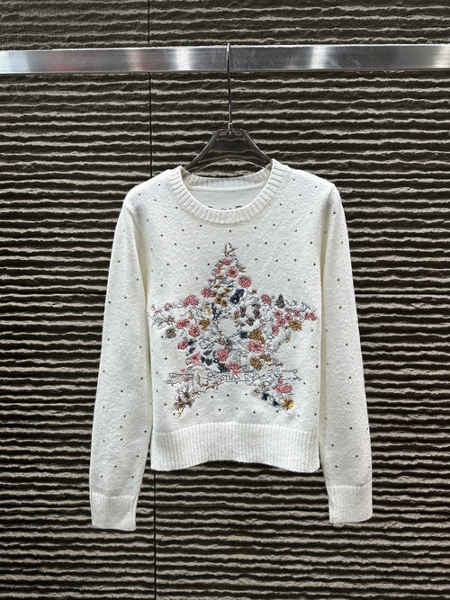 Dior Heavy-duty Embroidery Pullover Sweater