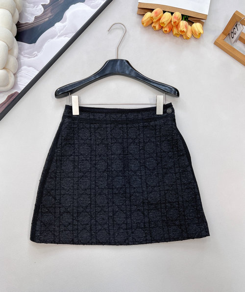 Dior Tartan Tweed A-line Skirt for Dual Elegance