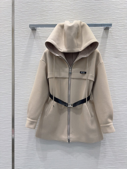 Prada Exclusive Logo Stylish New Coat with Excellent Texture
