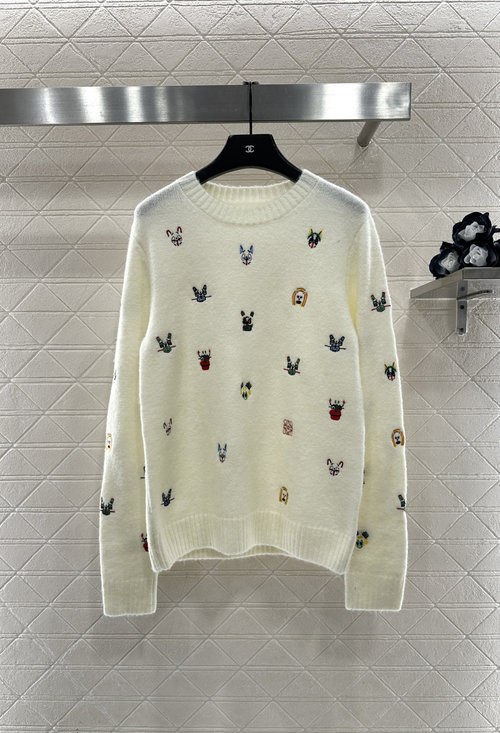 Louis Vuitton Embroidered Cartoon Knitted Sweater from Louis Wain Collaboration Series