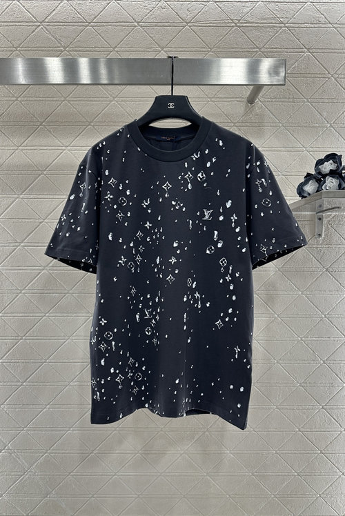 Louis Vuitton Customized Cotton Round-Neck T-Shirt with Printed Logo