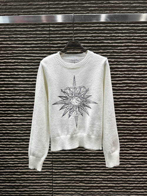 Dior Heavy-duty Embroidered Pullover Sweater