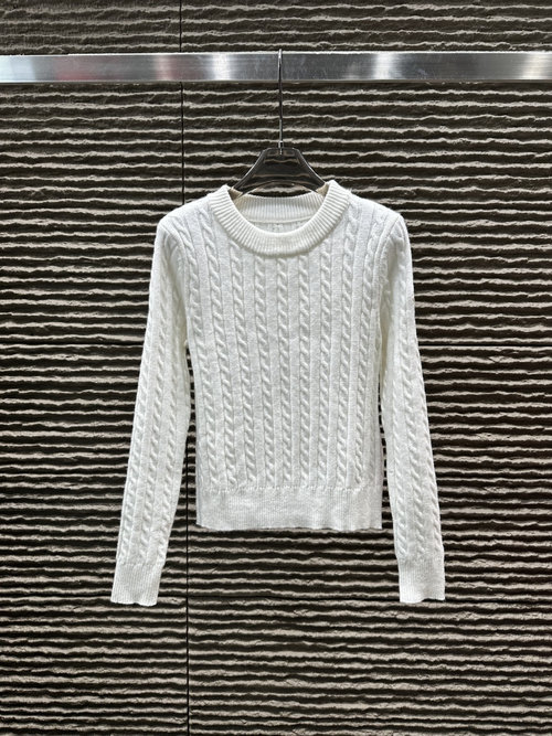 Moncler New Arrival: Twisted Sleeve Logo Pullover Sweater