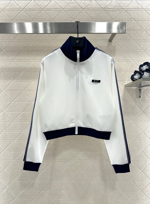 Prada Customized Cotton Zip-up Jacket with Color Blocking