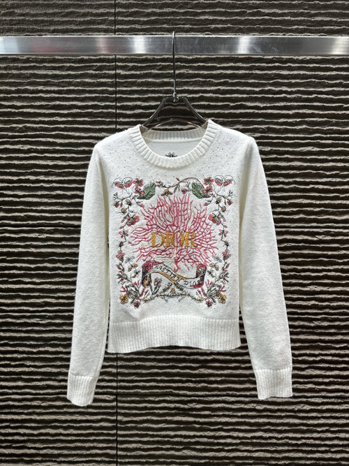 Dior Heavy-duty Needle-Embroidered Pullover Sweater