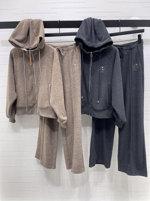 Loewe Cozy Wool Suit with Embroidered Logo, Ideal for Dates