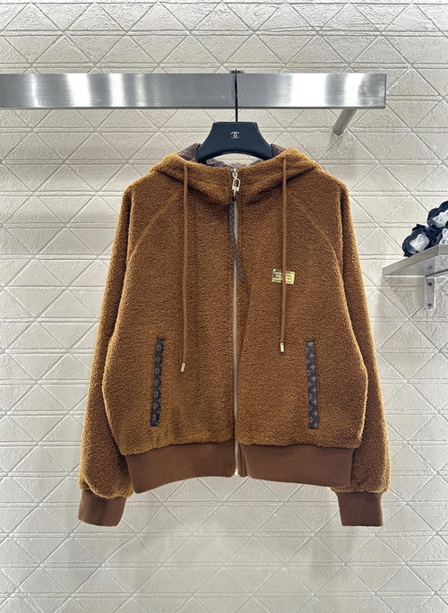 Louis Vuitton Customized YB Teddy Fur Hooded Jacket with Stylish Features