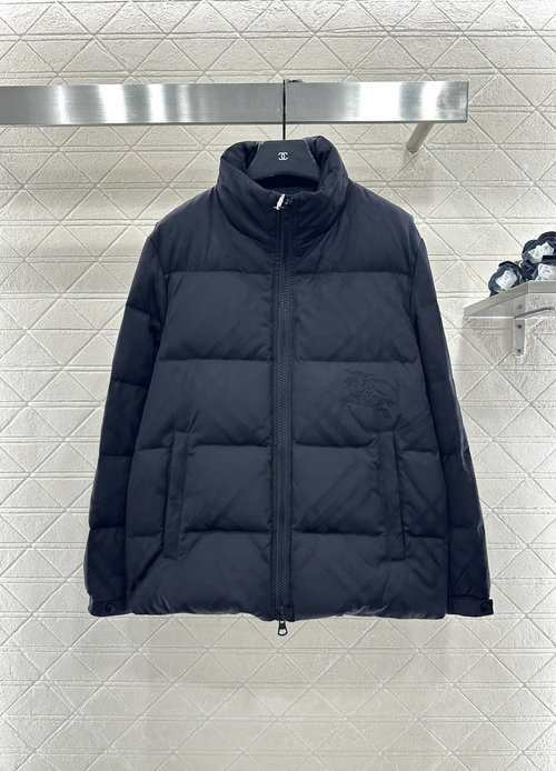 Burberry Warhorse-Inspired Down Jacket with Embroidered Insignia, Timeless Style