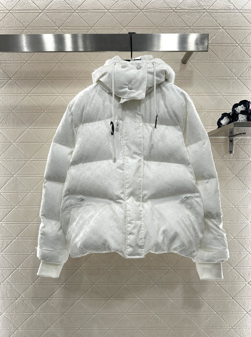 Louis Vuitton Down Jacket with Removable Hood and Embroidered Luxury Details