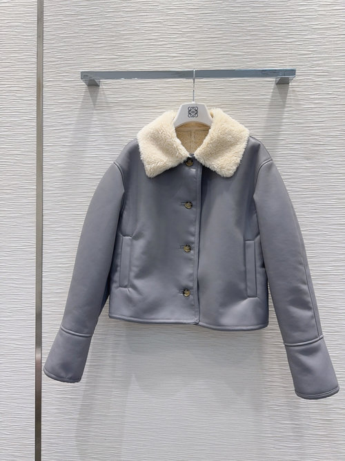 Loewe Fashionable PU Leather Garment with Unique Design