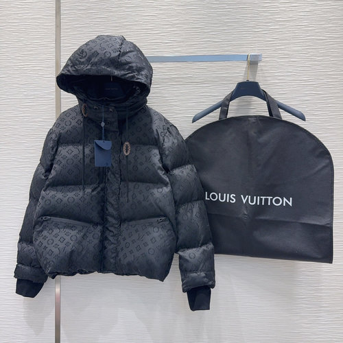 Louis Vuitton Timeless Jacquard Down Jacket with Fine Workmanship