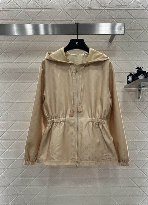 Louis Vuitton Customized Imported Nylon Hooded Waistcoat Windbreaker with Logo