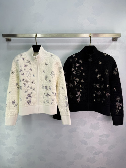 Dior Botanical Embroidered Quilted Jacket, Lightweight & Warm