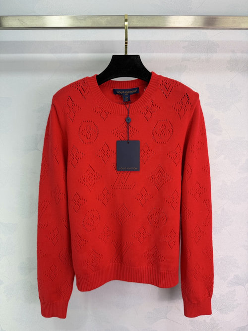 Louis Vuitton Knit Round-Neck Pullover with Logo Jacquard