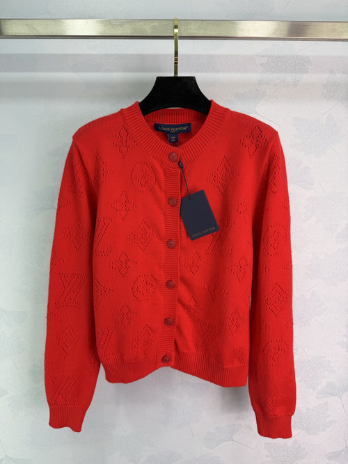 Louis Vuitton New Knit Round-Neck Logo Jacquard Cardigan