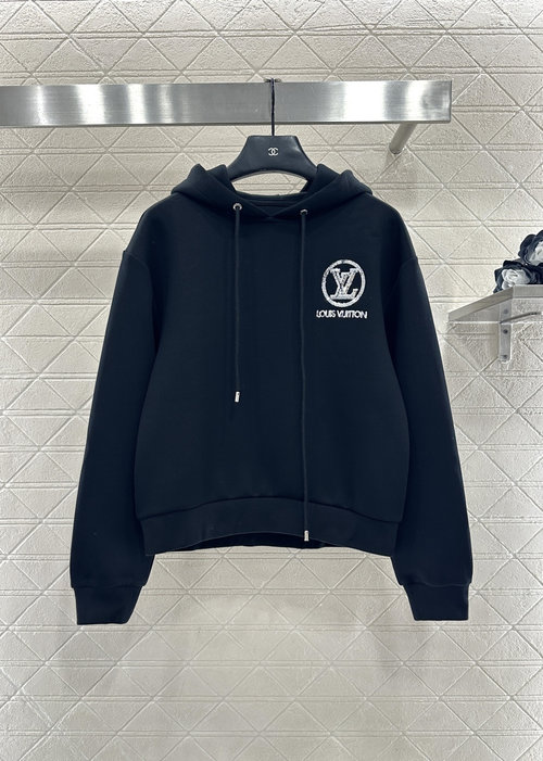 Louis Vuitton Hooded Sequined Logo Sweatshirt and Pants Set