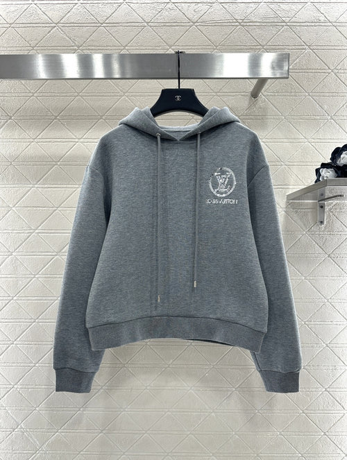 Louis Vuitton Hooded Sequined Logo Sweatshirt and Pants Set