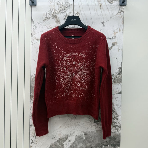 Dior Butterfly Embroidery Pullover Sweater, High - Quality and Graceful