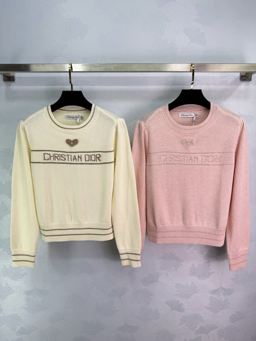 Dior Lucky Star Series Knit Long Sleeve with Logo & Heart
