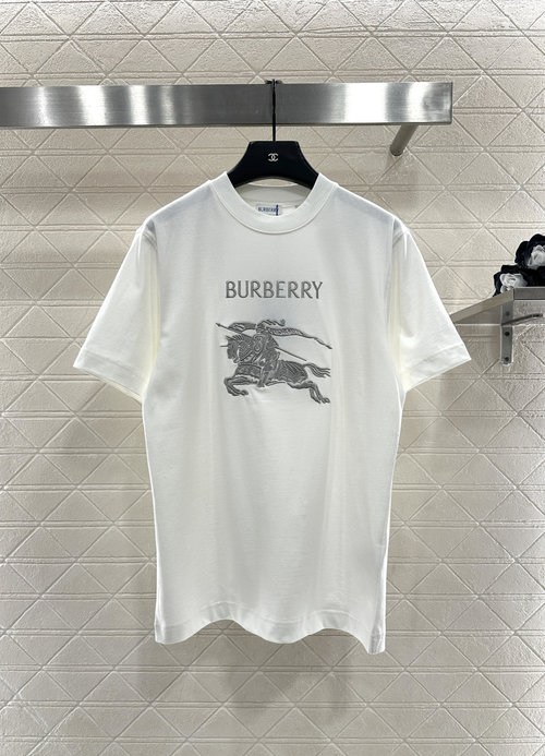 Burberry Customized Cotton Round Neck T-shirt with Horse Logo