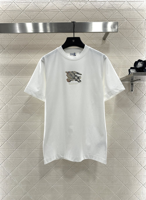 Burberry Customized Cotton Round Neck T-shirt with Horse Logo