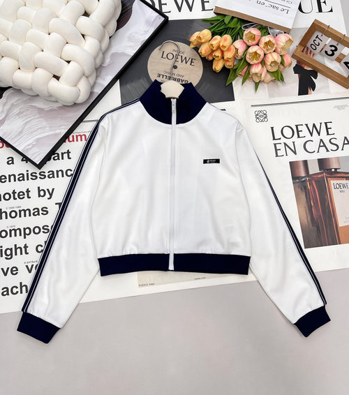 Prada Customized Color-Blocked Zipper Sport Jacket with Unique Design