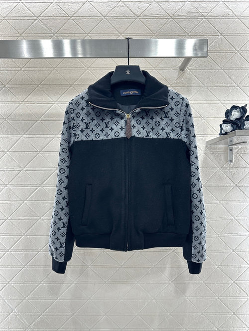 Louis Vuitton Contrast Woolen Jacket with Four-Leaf Clover Pattern