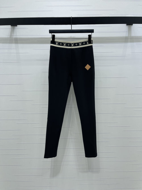 Louis Vuitton High-Quality Leggings with Logo Waistband