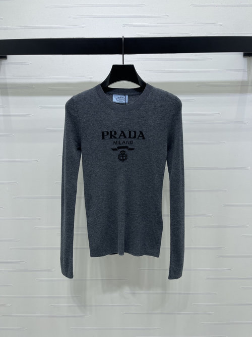 Prada New Custom Wool Knit Long Sleeve with Logo