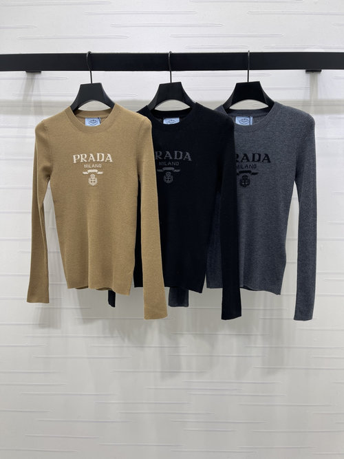 Prada New Custom Wool Knit Long Sleeve with Logo