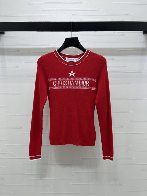 Dior Premium Logo Long - Sleeve Knit for Spring/Summer