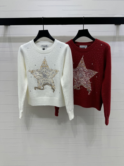 Dior Top, Soft Fabric with Star Embroidery and Rhinestones