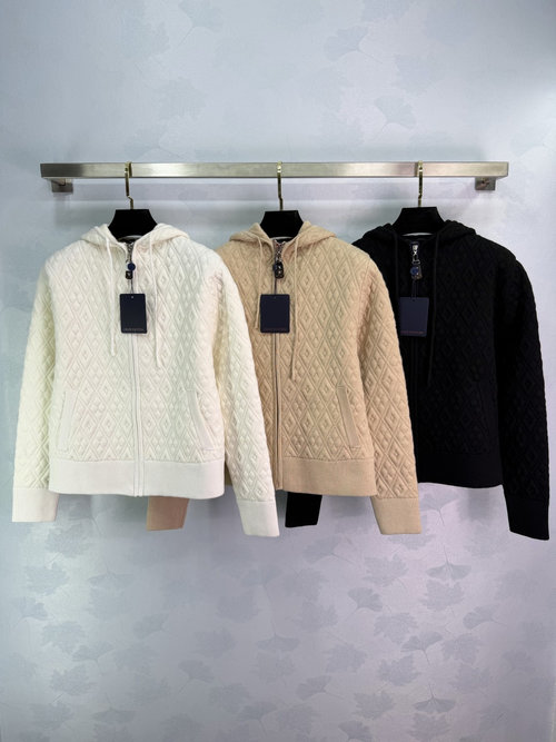 Louis Vuitton Ribbed Zipper Knit Jacket for Casual Wear
