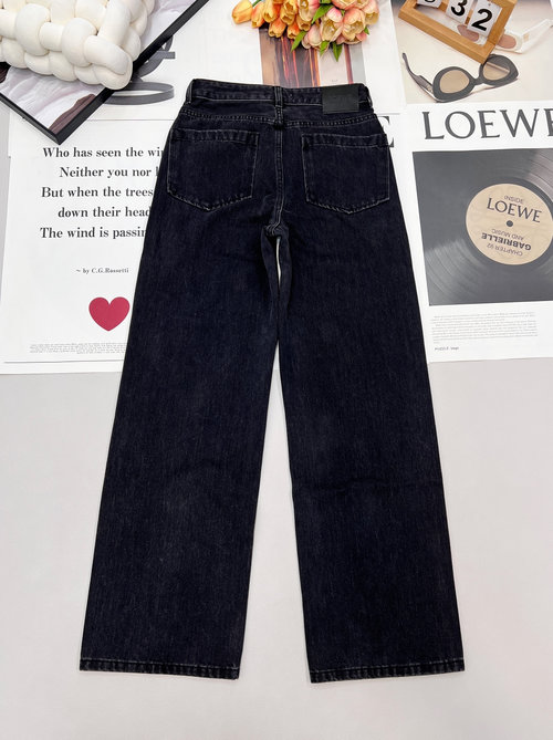 Loewe Exclusive High-Waisted Straight-Leg Jeans with Logo