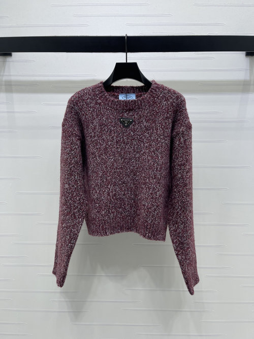 Prada Luxury Wool Colorful Texture Knitted Sweater