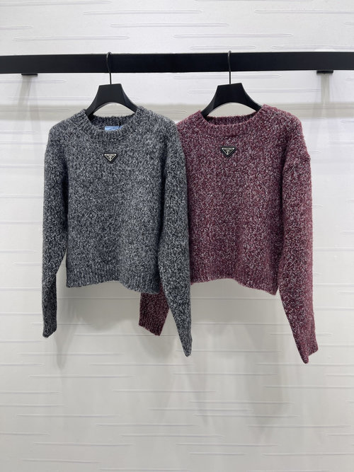 Prada Luxury Wool Colorful Texture Knitted Sweater