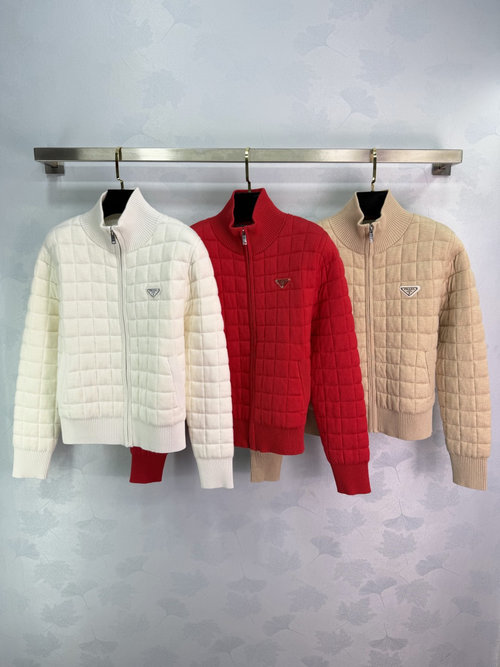 Prada Classic Checked Collared Jacket: Soft, Warm & Versatile