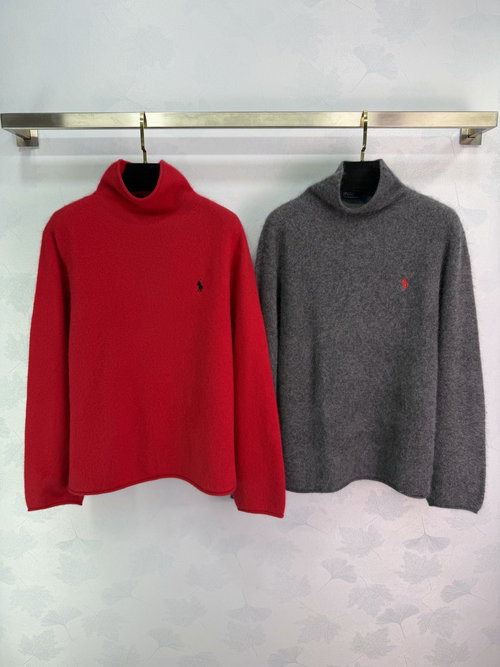 Polo Ralph Lauren Cashmere Turtleneck Sweater with Horse Embroidery for Timeless Look