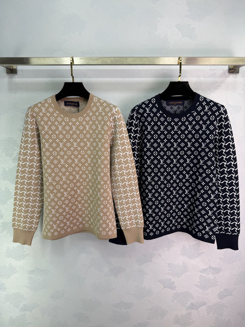 Louis Vuitton Customized Wool Jacquard Round-Neck Pullover with Logo