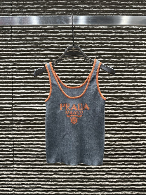 Prada New Arrival: Jacquard Letter Knit Vest