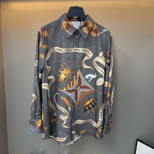 Louis Vuitton Limited Floral Pattern Long-Sleeve Shirt with Fine Details