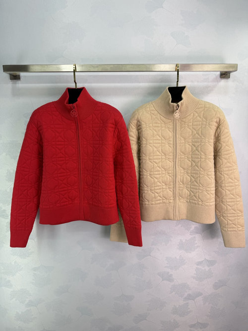 Dior Embroidered Bee Knitted Zip-up Jacket