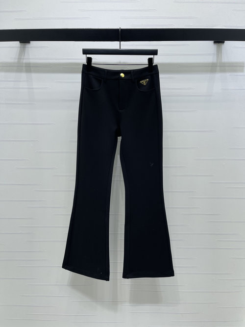 Prada High-Waisted Flared Stretch Trousers