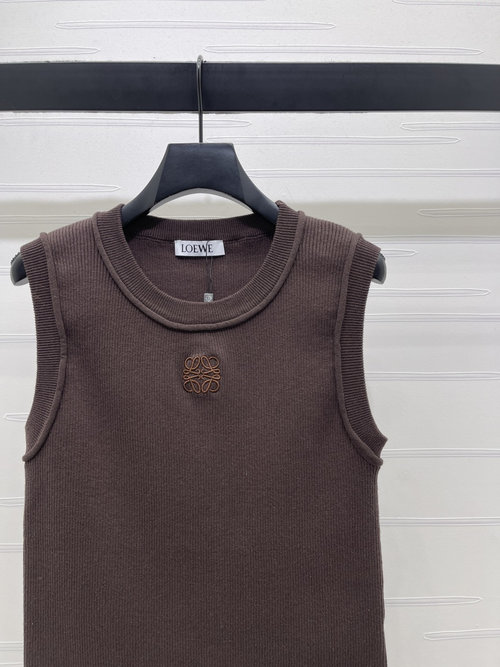 Loewe Elegant Imported Knit Embroidery Vest, Chic & Comfortable Wear
