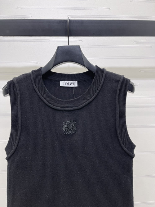 Loewe Elegant Imported Knit Embroidery Vest, Chic & Comfortable Wear