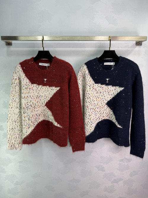 Dior Star Pattern Sweater with Colorful Accents